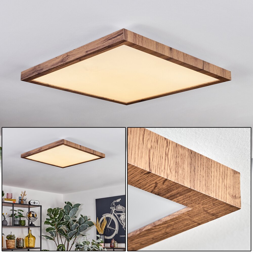 Salmi Plafonnier, Panel LED Couleur bois, Noir, 1 lumière main product photo