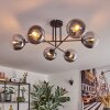 Gastor Plafonnier, Boule lumineuse 80 cm Chrome, Clair, Fumé, 6 lumières