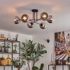 Gastor Plafonnier, Boule lumineuse 80 cm Chrome, Clair, Fumé, 6 lumières