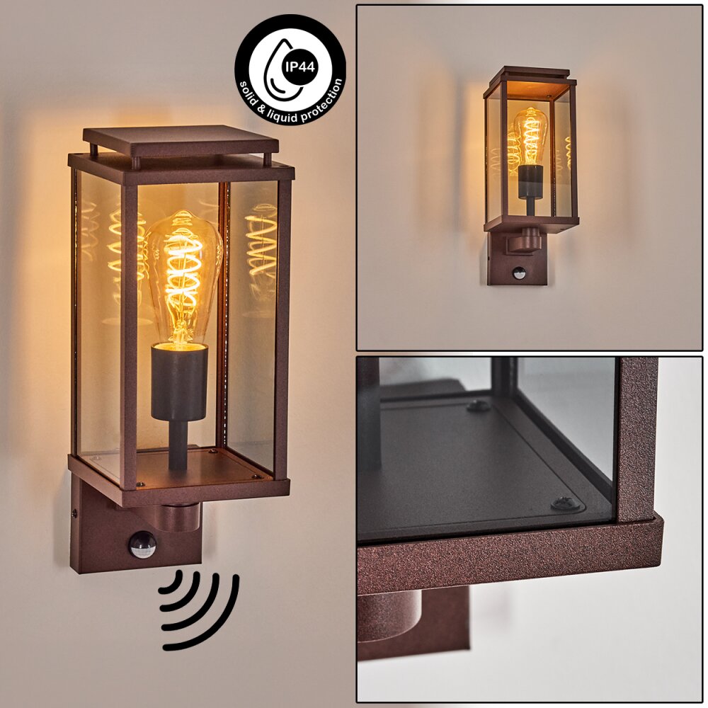 Cadafaes Lampe murale d´extérieur Rouille, 1 lumière, Détecteur de mouvement main product photo