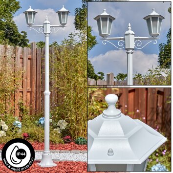 Loria Luminaire extérieur, Réverbère, Eclairage de chemin Blanc, 2 lumières Loria Luminaire extérieur, Réverbère, Eclairage de chemin Blanc, 2 lumières