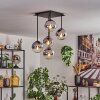 Gastor Plafonnier, Boule lumineuse Chrome, Clair, Fumé, 5 lumières