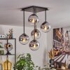 Gastor Plafonnier, Boule lumineuse Chrome, Clair, Fumé, 5 lumières