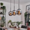 Gastor Suspension, Boule lumineuse Chrome, Fumé, 3 lumières