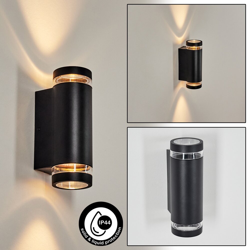 Tagish Lampe murale d´extérieur, Luminaire Up & Down Noir, 2 lumières main product photo