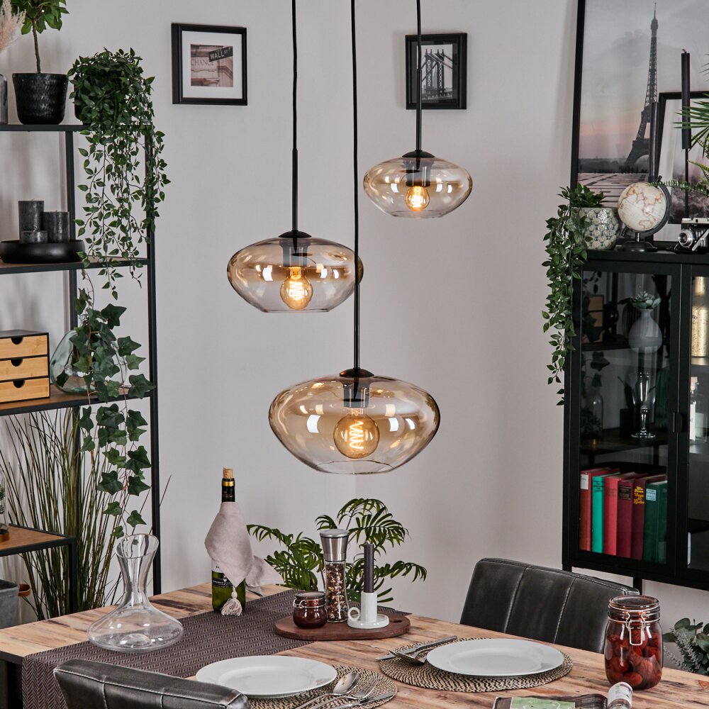 Mertola Suspension, Boule lumineuse Noir, 3 lumières main product photo
