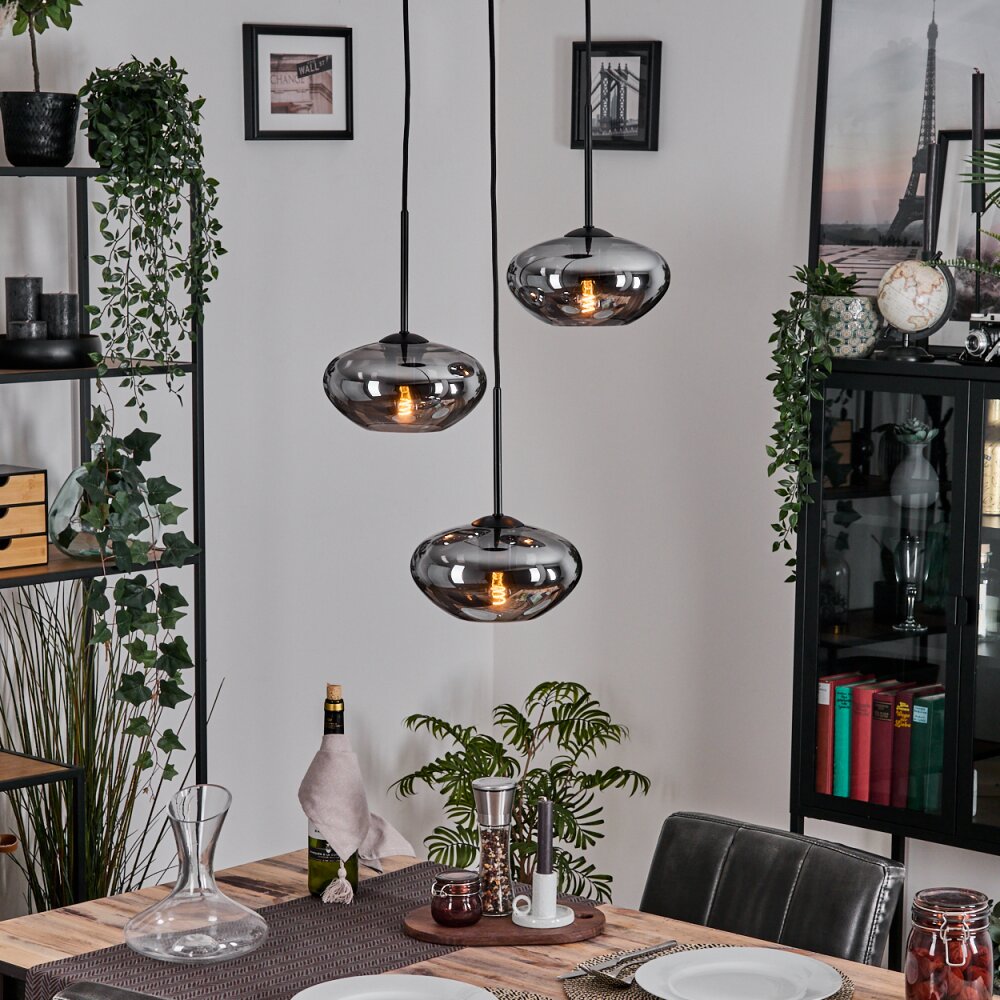 Mertola Suspension, Boule lumineuse Noir, 3 lumières main product photo