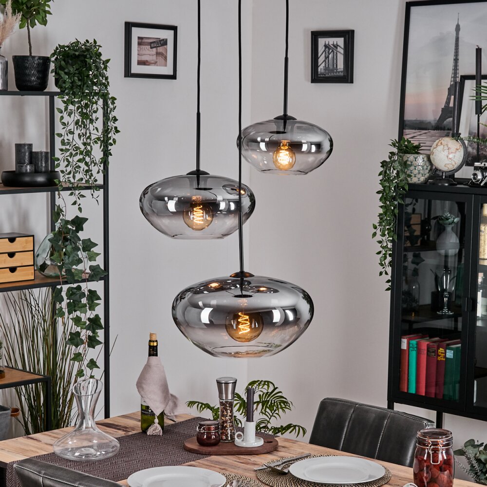 Mertola Suspension, Boule lumineuse Noir, 3 lumières main product photo