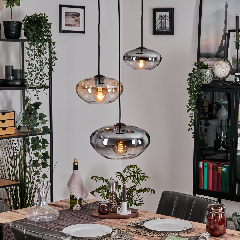 Mertola Suspension, Boule lumineuse Noir, 3 lumières main product photo