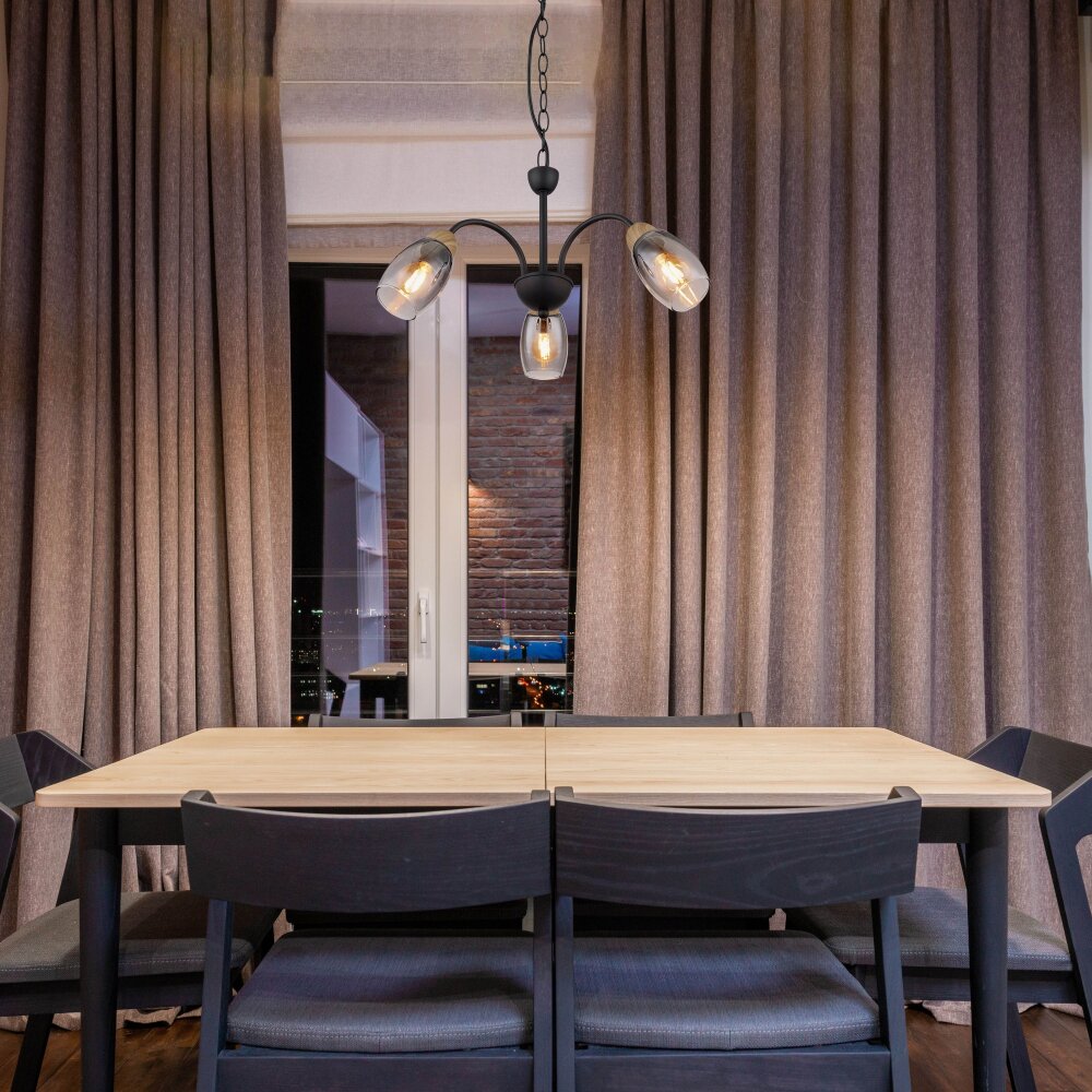 GERLY Suspension Luminaires Globo Lighting Noir, 3 lumières main product photo