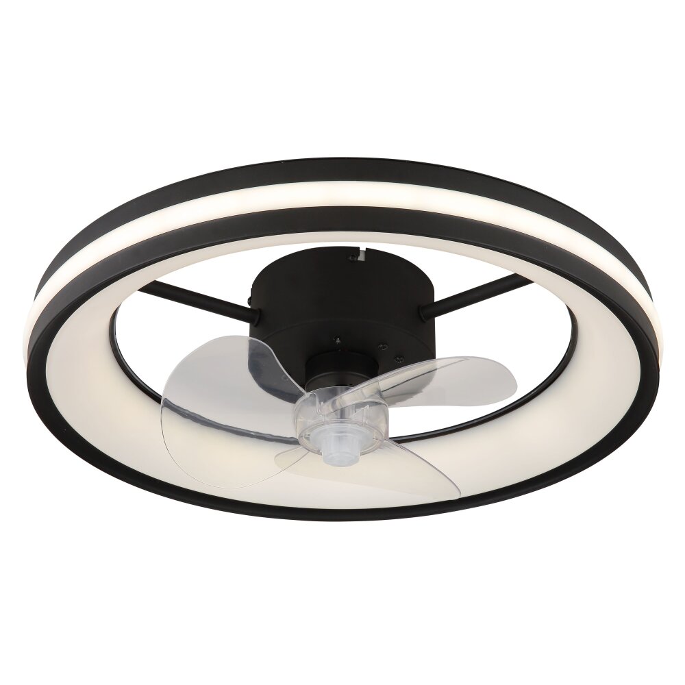 Gatian Ventilateur de plafond lumineux Luminaires Globo Lighting LED Noir, 1 lumière, Télécommandes main product photo