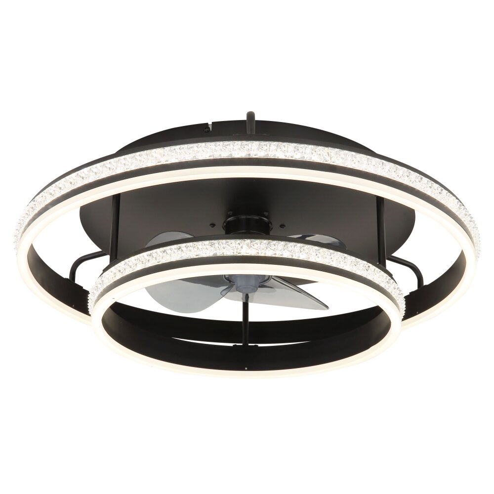 Kendall Ventilateur de plafond lumineux Luminaires Globo Lighting LED Noir, 1 lumière, Télécommandes main product photo