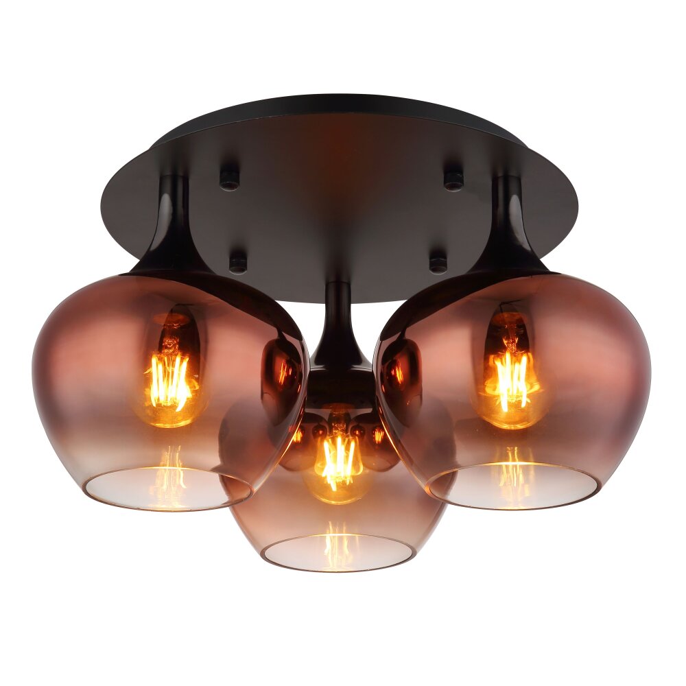 Maxy Plafonnier Luminaires Globo Lighting Chrome, Noir, 3 lumières main product photo