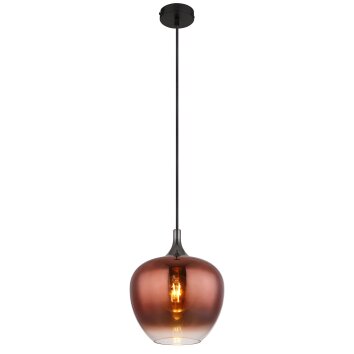 Maxy Suspension Luminaires Globo Lighting Chrome, Noir, 1 lumière