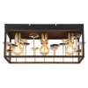 Lisbon Plafonnier Luminaires Globo Lighting Noir, 3 lumières