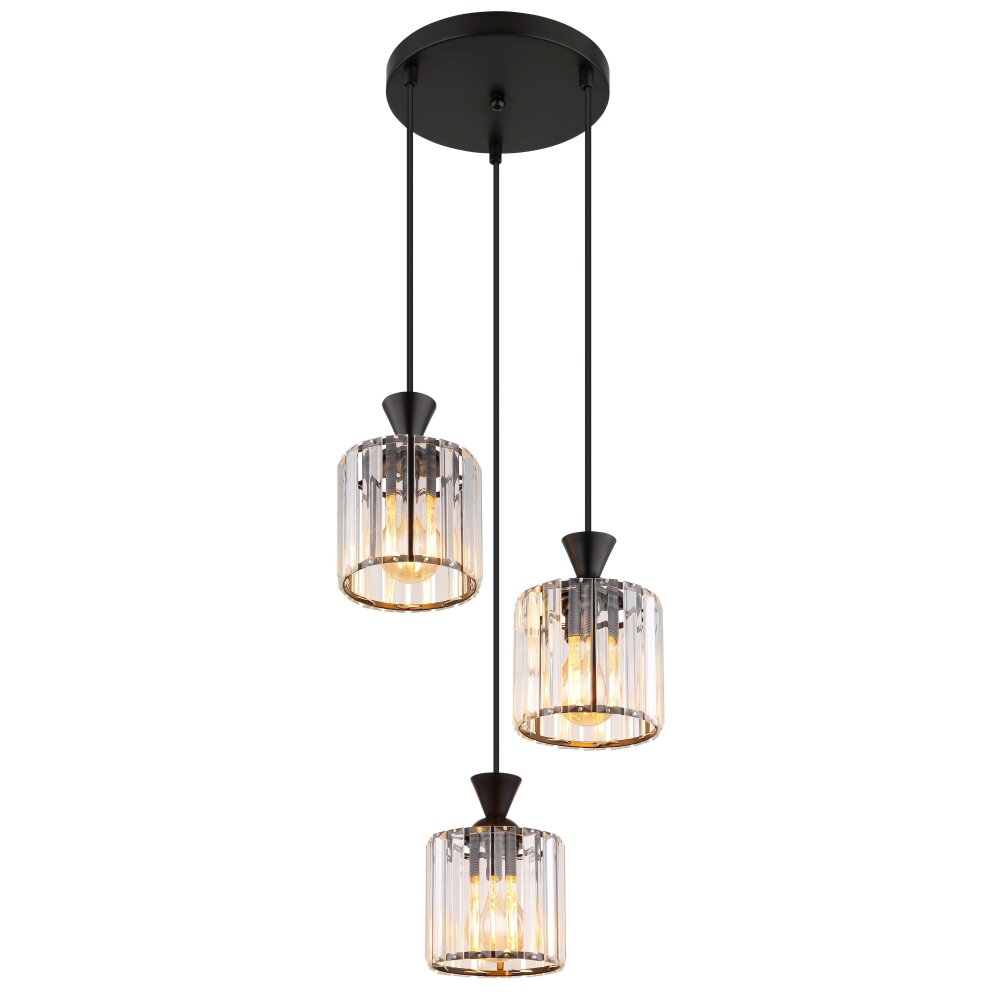 Jordana Suspension Luminaires Globo Lighting Noir, 3 lumières main product photo