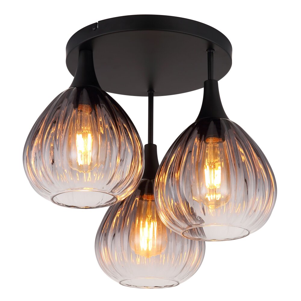 Olsen Plafonnier Luminaires Globo Lighting Noir, 3 lumières main product photo