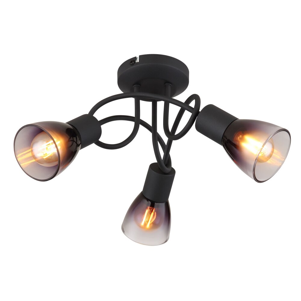 Satella Plafonnier Luminaires Globo Lighting Noir, 3 lumières main product photo