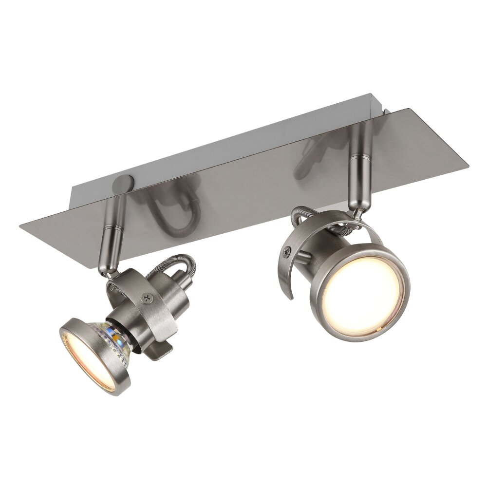 Verpax Plafonnier, Spot de plafond, Applique murale, Spot mural Luminaires Globo Lighting Nickel mat, 2 lumières main product photo