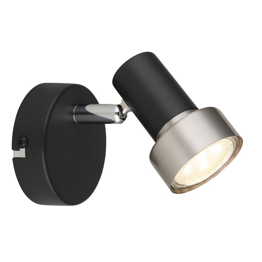 Mason Plafonnier, Spot de plafond, Applique murale, Spot mural Luminaires Globo Lighting Chrome, Noir, 1 lumière main product photo