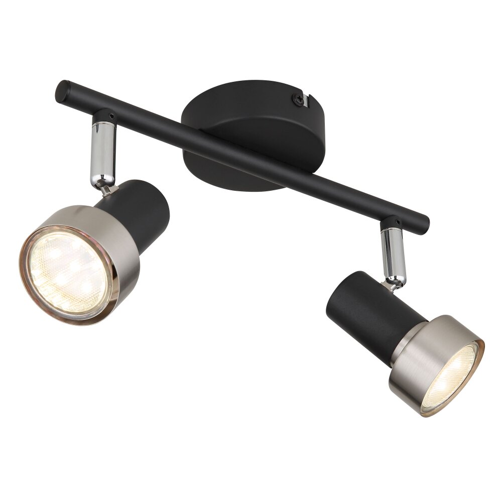 Mason Plafonnier, Spot de plafond, Applique murale, Spot mural Luminaires Globo Lighting Chrome, Noir, 2 lumières main product photo