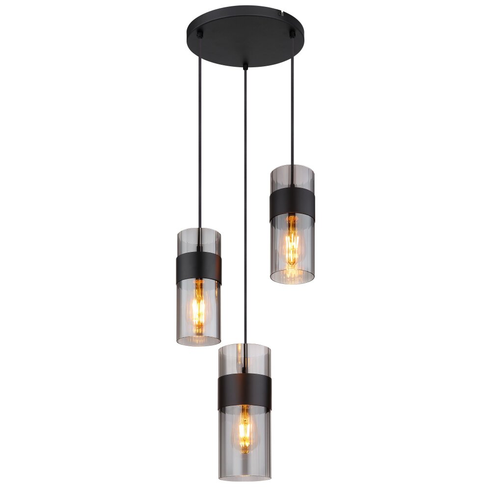 Scarfina Suspension Luminaires Globo Lighting Noir, 3 lumières main product photo