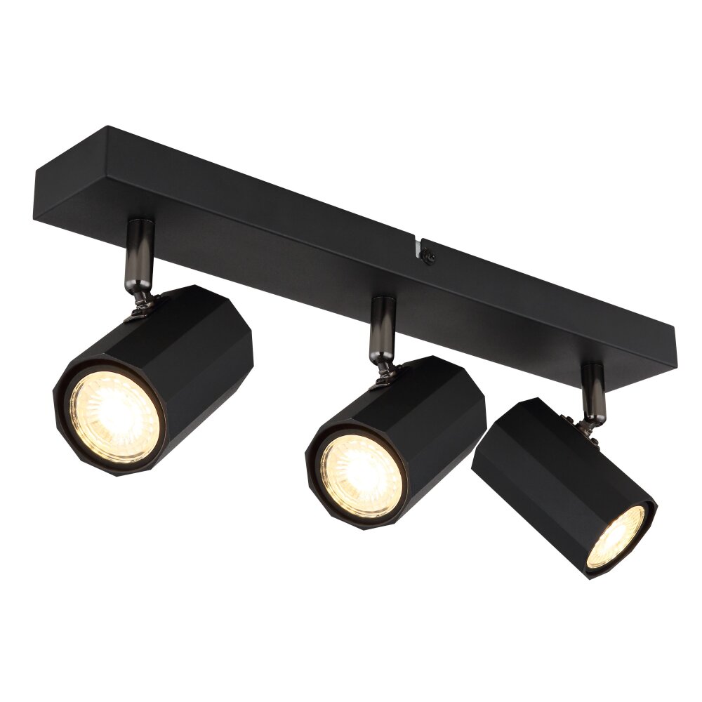 James Plafonnier, Spot de plafond, Applique murale, Spot mural Luminaires Globo Lighting Noir, 3 lumières main product photo
