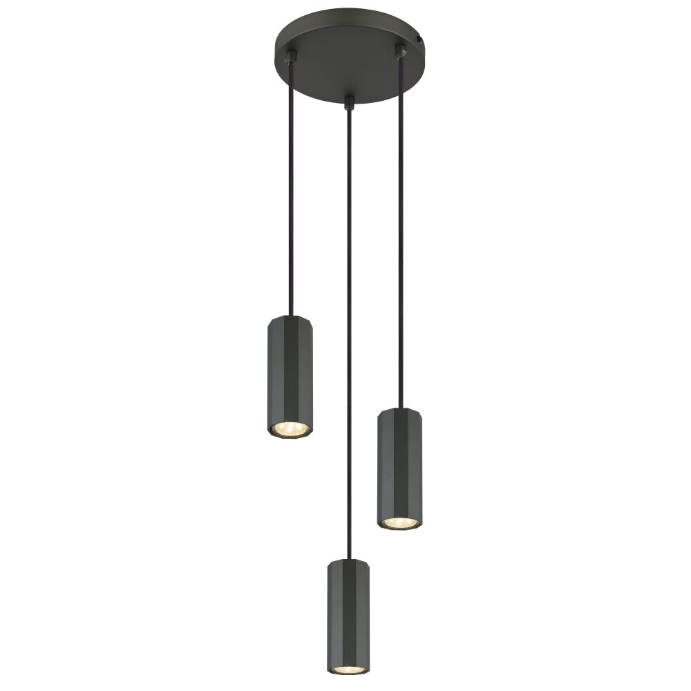 James Suspension Luminaires Globo Lighting Gris, 3 lumières main product photo