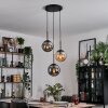 Gastor Suspension, Boule lumineuse Ambre, Fumé, 3 lumières