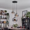 Gastor Suspension, Boule lumineuse Chrome, Fumé, 3 lumières