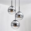 Gastor Suspension, Boule lumineuse Chrome, Clair, Fumé, 3 lumières