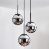 Gastor Suspension, Boule lumineuse Chrome, Fumé, 3 lumières
