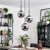 Gastor Suspension, Boule lumineuse Chrome, Fumé, 3 lumières