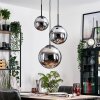 Gastor Suspension, Boule lumineuse Chrome, Fumé, 3 lumières