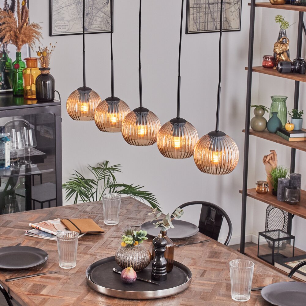 Koyoto Boule lumineuse, Suspension Noir, 5 lumières main product photo