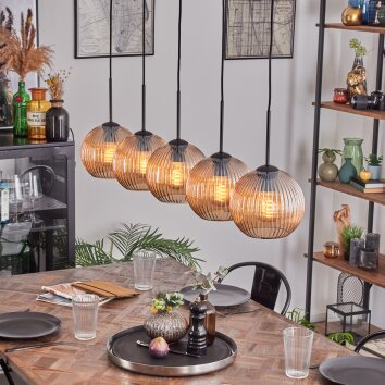 Koyoto Boule lumineuse, Suspension Noir, 5 lumières Koyoto Boule lumineuse, Suspension Noir, 5 lumières