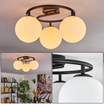 Gastor Plafonnier, Boule lumineuse Blanc, 3 lumières