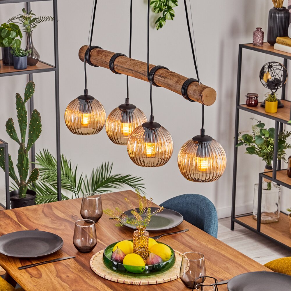 Koyoto Suspension, Boule lumineuse, Suspension Écru, Noir, 4 lumières main product photo