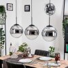 Gastor Suspension, Boule lumineuse, Suspension Chrome, Clair, Fumé, 3 lumières