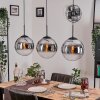 Gastor Suspension, Boule lumineuse, Suspension Chrome, Clair, Fumé, 3 lumières