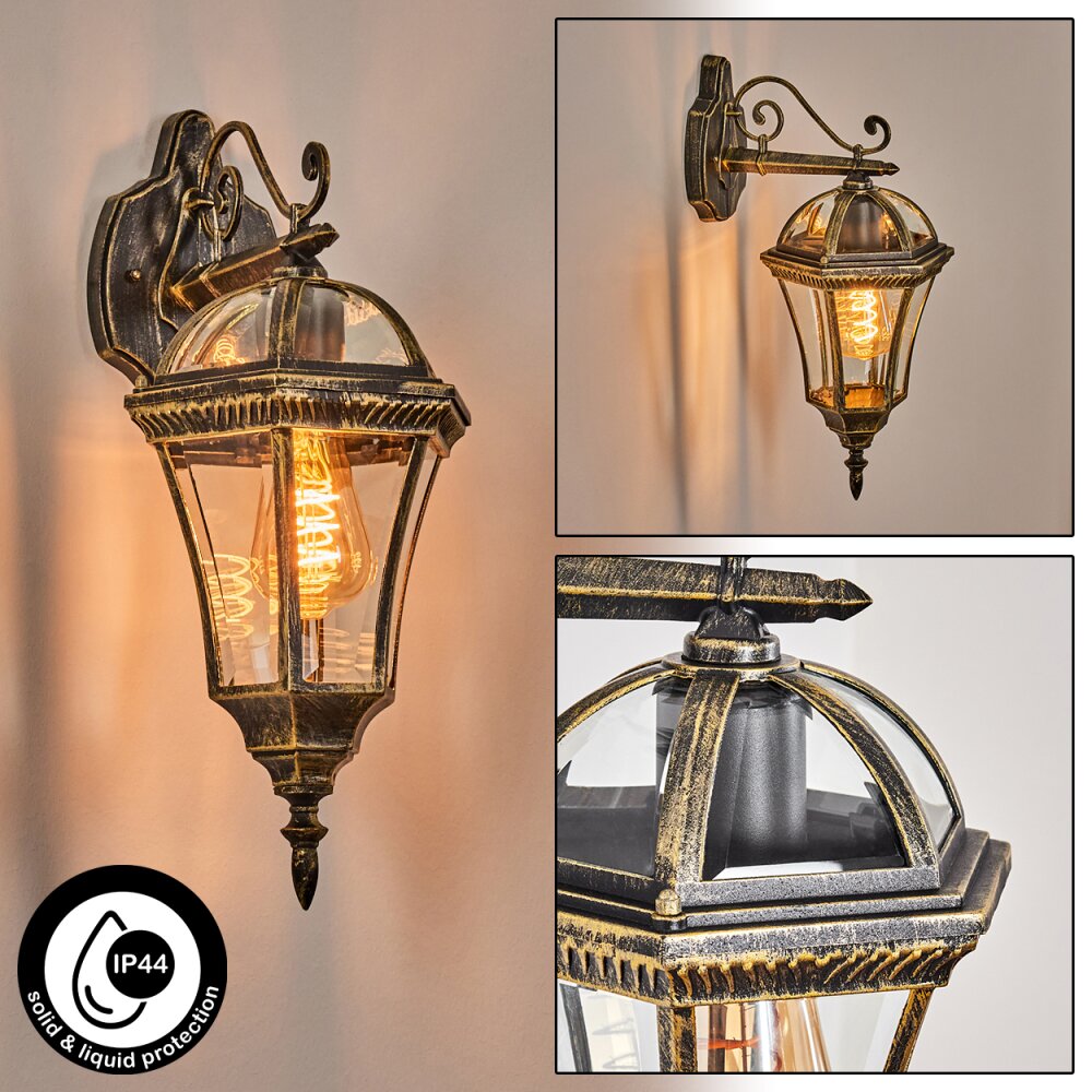 Lavajo Luminaire extérieur, Lampe murale d´extérieur Or, Noir, 1 lumière main product photo