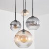 Koyoto Suspension, Boule lumineuse, Suspension Ambre, Clair, Fumé, 4 lumières