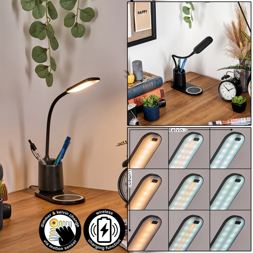 Debelmose Lampe de bureau, Lampe à poser LED Noir, 1 lumière main product photo
