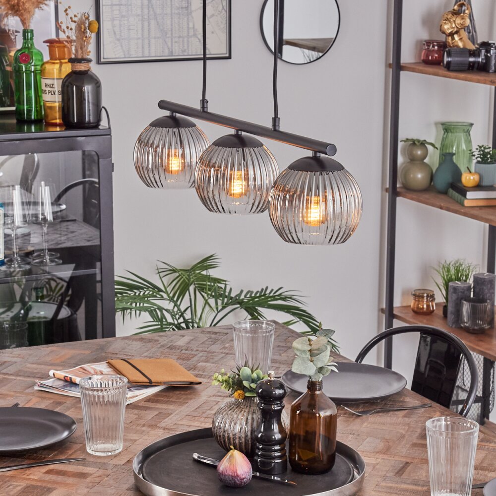 Koyoto Suspension, Boule lumineuse, Suspension Clair, Fumé, 3 lumières main product photo