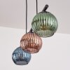 Koyoto Suspension, Boule lumineuse, Suspension Bleu, Vert, Cuivré, 3 lumières