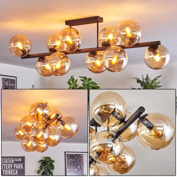 Gastor Plafonnier, Boule lumineuse Ambre, 10 lumières Gastor Plafonnier, Boule lumineuse Ambre, 10 lumières