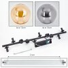 Gastor Plafonnier, Boule lumineuse Ambre, Fumé, 10 lumières