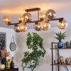 Gastor Plafonnier, Boule lumineuse Ambre, Fumé, 10 lumières