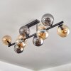 Gastor Plafonnier, Boule lumineuse Ambre, Fumé, 10 lumières