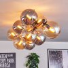 Gastor Plafonnier, Boule lumineuse Ambre, Fumé, 10 lumières